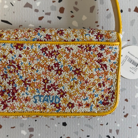Staud Yellow Floral Beaded Tommy Bag - Picture 8 of 11